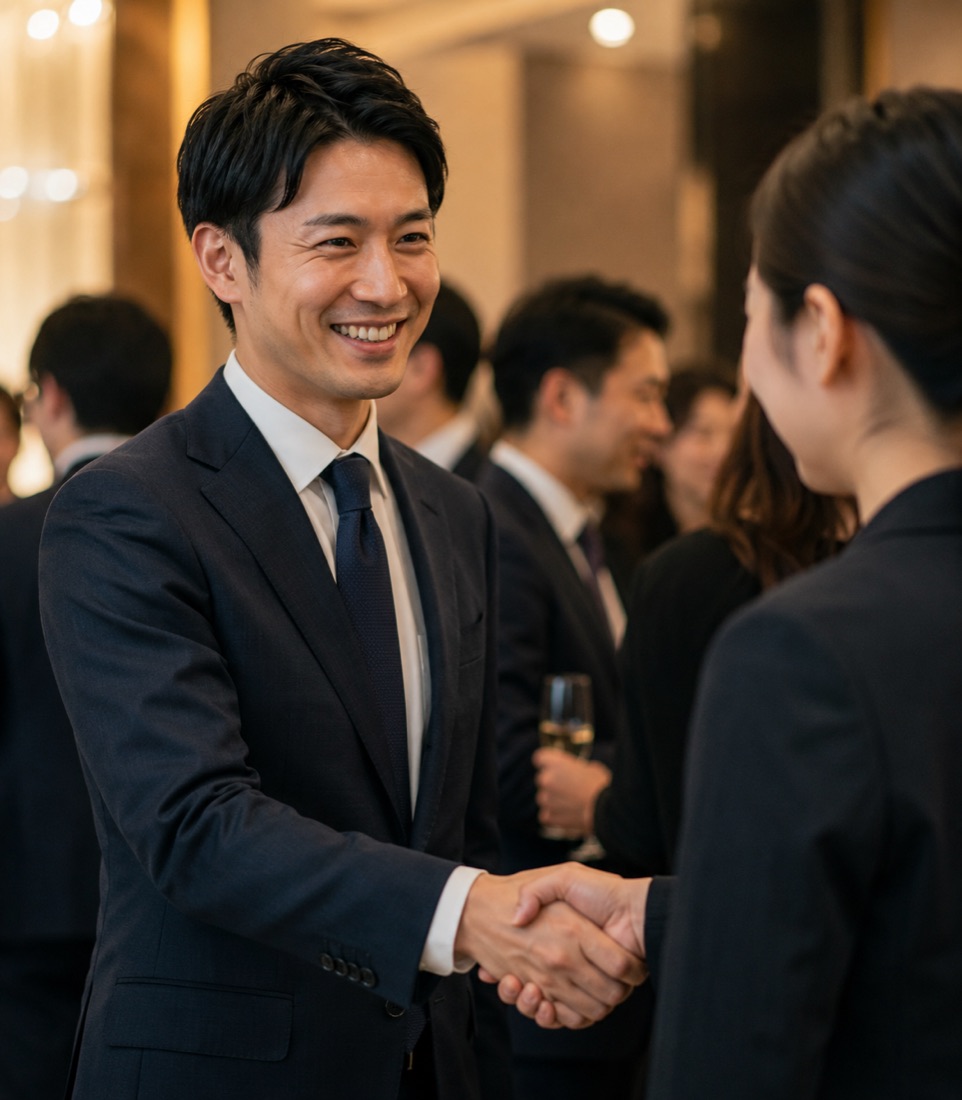 握手を交わす経営者